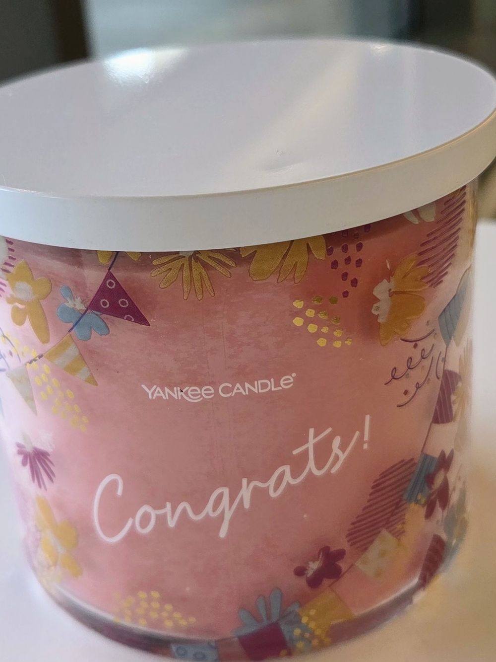 Yankee Candle Congrats! 3 Wick Scented Jar Candle - Pink
